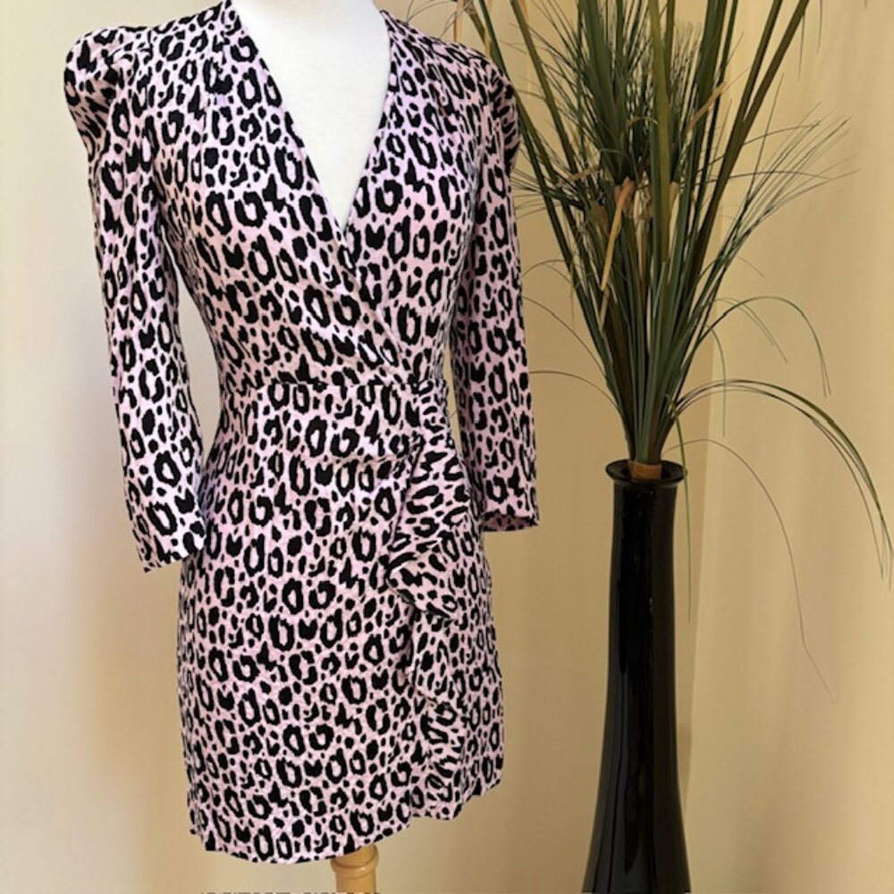 Maje Ripanta Leopard Print Dress, NWT